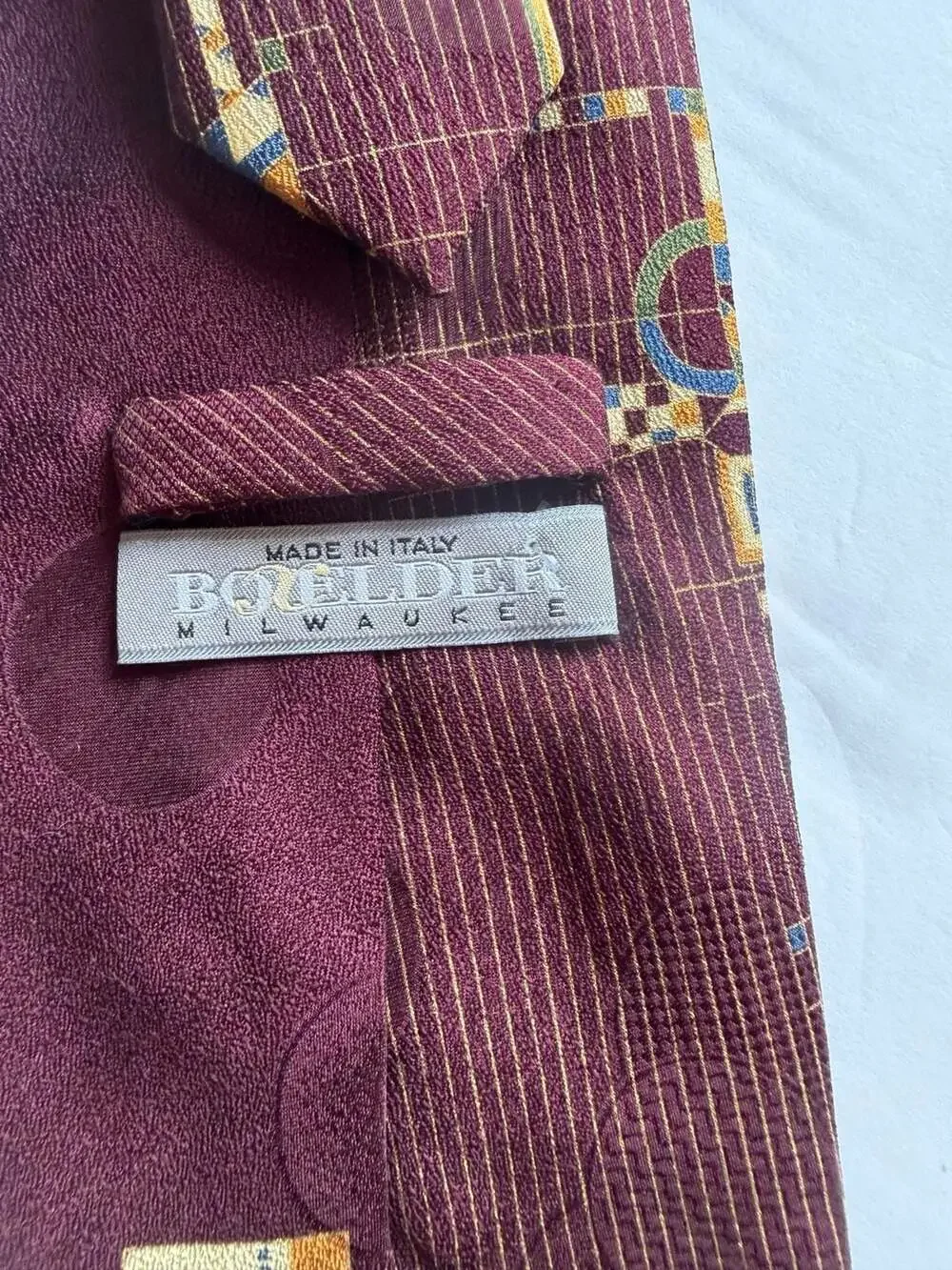 Boxelder Milwaukee Frank Lloyd Wright May Basket Geometric Silk Necktie